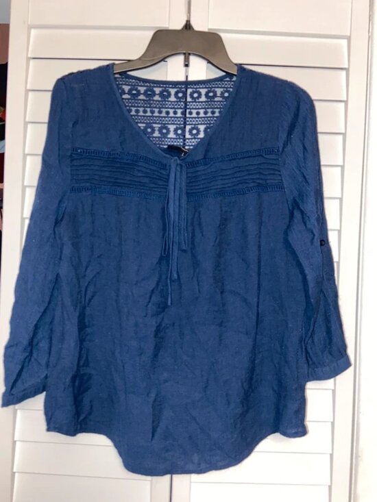 Sweet Wanderer Tops - Navy 3/4 sleeve shirt